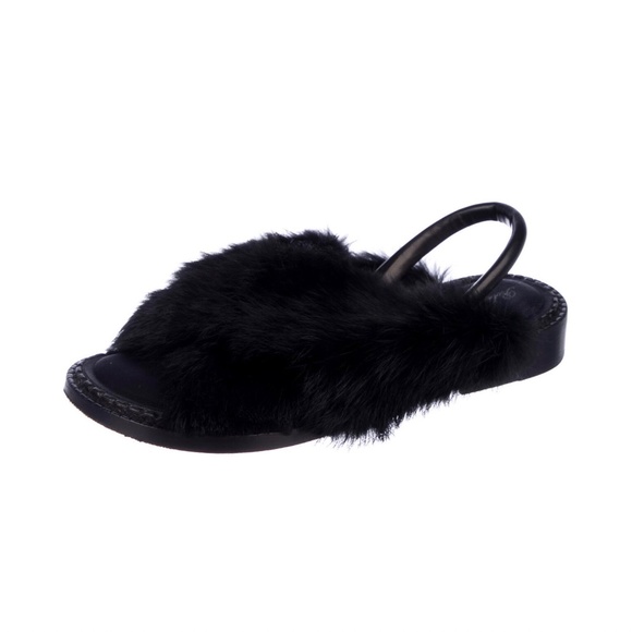 ROBERT CLERGERIE BLOSS FUR SLINGBACK FLAT (Size 38.0 FR/7.0-7.5M US) GENTLY WORN